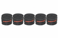 Five black Bullpadel grip tape stacks side by side