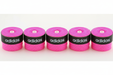 Five pink Adidas grip tapes side by side