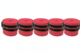 Five red Bullpadel grip tapes in a row