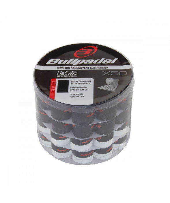 Bullpadel Overgrip – Box 50 Stuks – Zwart/Wit