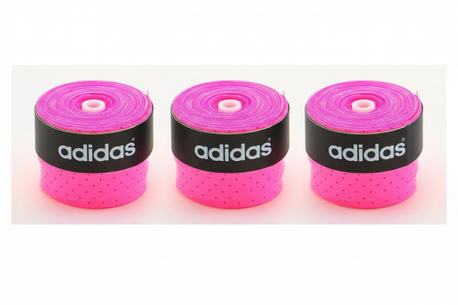 Three pink Adidas grip tapes side by side